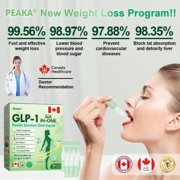 𝑶𝒇𝒇𝒊𝒄𝒊𝒂𝒍 𝑺𝒕𝒐𝒓𝒆 | Peaka®🇨🇦𝐺𝐿𝑃-𝟏 𝑺𝑰𝑿 𝑰𝑵-𝑶𝑵𝑬 𝑯𝒆𝒂𝒍𝒕𝒉 𝑺𝒐𝒍𝒖𝒕𝒊𝒐𝒏 𝑶𝒓𝒂𝒍 𝑳𝒊𝒒𝒖𝒊𝒅 (𝐉𝐮𝐬𝐭 𝐨𝐧𝐞 𝐝𝐨𝐬𝐞 𝐚 𝐝𝐚𝐲 𝐯𝐢𝐬𝐢𝐛𝐥𝐞 𝐜𝐡𝐚𝐧𝐠𝐞𝐬 𝐢𝐧 𝟕 𝐝𝐚𝐲𝐬） ✅ 𝐅𝐨𝐫 𝐨𝐛𝐞𝐬𝐢𝐭𝐲, 𝐜𝐚𝐫𝐝𝐢𝐨𝐯𝐚𝐬𝐜𝐮𝐥𝐚𝐫 𝐡𝐞𝐚𝐥𝐭𝐡, 𝐝𝐢𝐚𝐛𝐞𝐭𝐞𝐬, 𝐬𝐥𝐞𝐞𝐩 𝐚𝐩𝐧𝐞𝐚, 𝐣𝐨𝐢𝐧𝐭 𝐢𝐬𝐬𝐮𝐞𝐬, 𝐚𝐧𝐝 𝐦𝐨𝐫𝐞