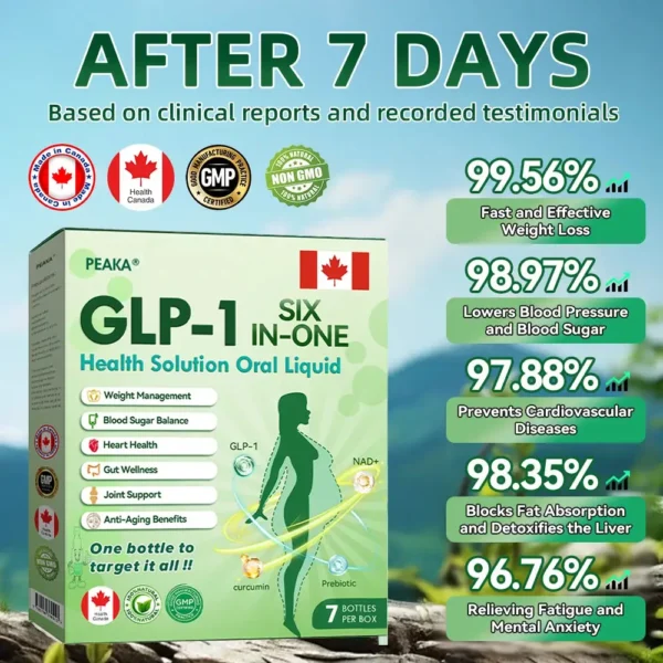 𝑶𝒇𝒇𝒊𝒄𝒊𝒂𝒍 𝑺𝒕𝒐𝒓𝒆 | Peaka®🇨🇦𝐺𝐿𝑃-𝟏 𝑺𝑰𝑿 𝑰𝑵-𝑶𝑵𝑬 𝑯𝒆𝒂𝒍𝒕𝒉 𝑺𝒐𝒍𝒖𝒕𝒊𝒐𝒏 𝑶𝒓𝒂𝒍 𝑳𝒊𝒒𝒖𝒊𝒅 (𝐉𝐮𝐬𝐭 𝐨𝐧𝐞 𝐝𝐨𝐬𝐞 𝐚 𝐝𝐚𝐲 𝐯𝐢𝐬𝐢𝐛𝐥𝐞 𝐜𝐡𝐚𝐧𝐠𝐞𝐬 𝐢𝐧 𝟕 𝐝𝐚𝐲𝐬） ✅ 𝐅𝐨𝐫 𝐨𝐛𝐞𝐬𝐢𝐭𝐲, 𝐜𝐚𝐫𝐝𝐢𝐨𝐯𝐚𝐬𝐜𝐮𝐥𝐚𝐫 𝐡𝐞𝐚𝐥𝐭𝐡, 𝐝𝐢𝐚𝐛𝐞𝐭𝐞𝐬, 𝐬𝐥𝐞𝐞𝐩 𝐚𝐩𝐧𝐞𝐚, 𝐣𝐨𝐢𝐧𝐭 𝐢𝐬𝐬𝐮𝐞𝐬, 𝐚𝐧𝐝 𝐦𝐨𝐫𝐞