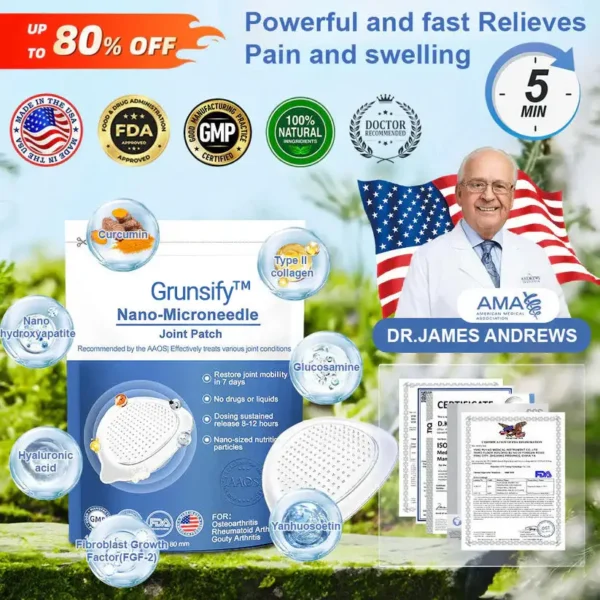 ✅ official store💎Grunsify™ Nano👩‍⚕️(COA) Recommended microneedle joint patch (painless, long-lasting, suitable for arthritis varicose veins and various orthopedic disease）