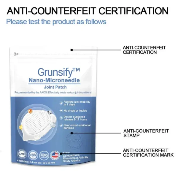 ✅ official store💎Grunsify™ Nano👩‍⚕️(COA) Recommended microneedle joint patch (painless, long-lasting, suitable for arthritis varicose veins and various orthopedic disease）