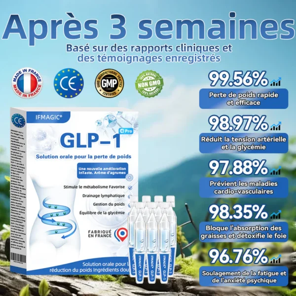 IFMAGIC® GLP-1 Pro Solution orale pour la perte de poids✅Une dose par jour—résultats visibles en 7 jours👩‍⚕️Convient à l’obésité, aux maladies cardiovasculaires, au diabète, à l’apnée du sommeil, à l’hypercholestérolémie et à divers troubles lipidiques 🌹