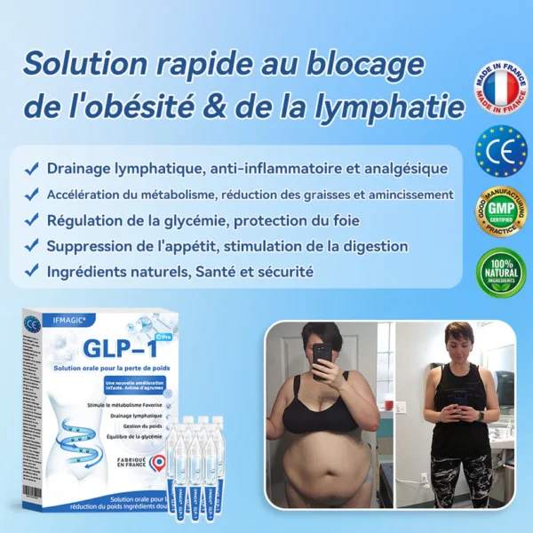 IFMAGIC® GLP-1 Pro Solution orale pour la perte de poids✅Une dose par jour—résultats visibles en 7 jours👩‍⚕️Convient à l’obésité, aux maladies cardiovasculaires, au diabète, à l’apnée du sommeil, à l’hypercholestérolémie et à divers troubles lipidiques 🌹