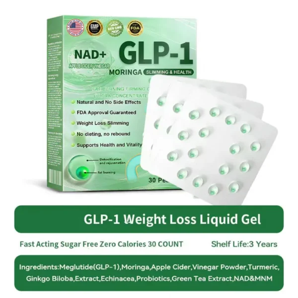 GLP-1 Weight Loss Liquid Gel🏅 - NAD+ & Moringa & ACV & Keto BHB — Obesity, Cardiovascular Disease, Diabetes, Sleep Apnea, Joint Problems and More
