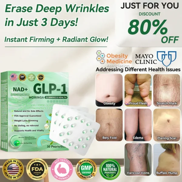 GLP-1 Weight Loss Liquid Gel🏅 - NAD+ & Moringa & ACV & Keto BHB — Obesity, Cardiovascular Disease, Diabetes, Sleep Apnea, Joint Problems and More