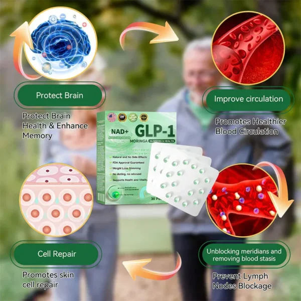 GLP-1 Weight Loss Liquid Gel🏅 - NAD+ & Moringa & ACV & Keto BHB — Obesity, Cardiovascular Disease, Diabetes, Sleep Apnea, Joint Problems and More