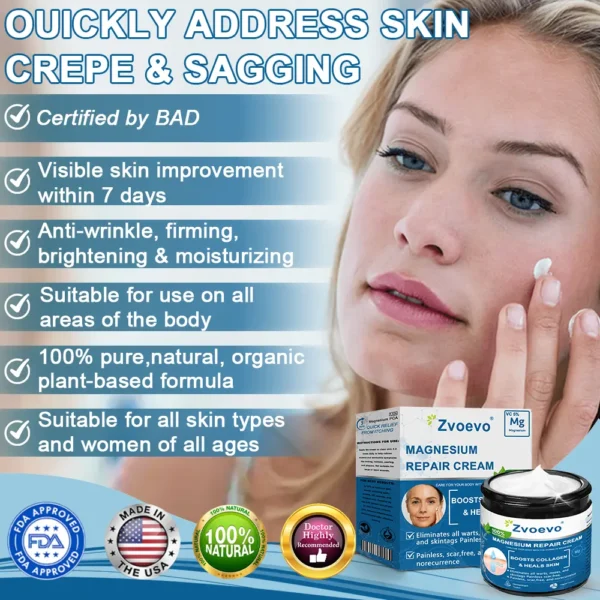 ✅Official Store: Zvoevo® Magnesium Skin Repair Cream (Smooths Wrinkles, Firms Skin and Fades Stretch Marks)