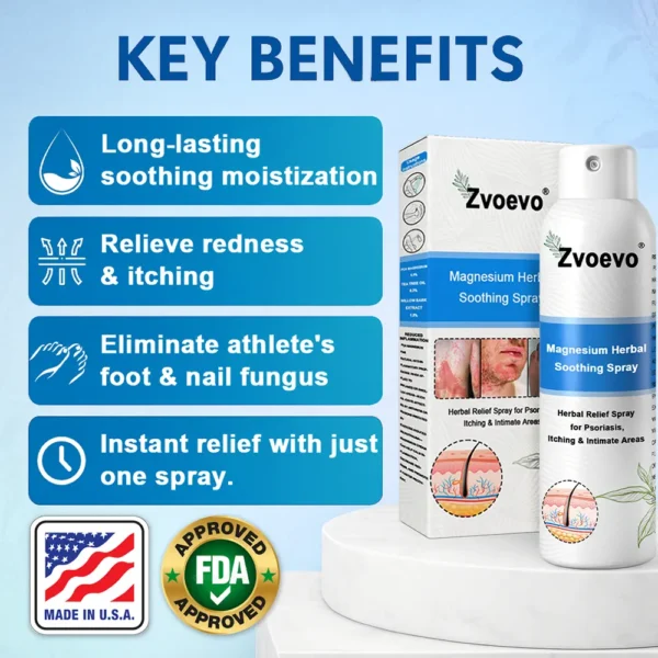 ✅Official Store: Zvoevo®Magnesium Herbal Spray⚕️FDA certified (Relief for Psoriasis and Eczema, Improvement of Bacterial Infections in the Genital Area, and Treatment of Acne and Dark Spots)