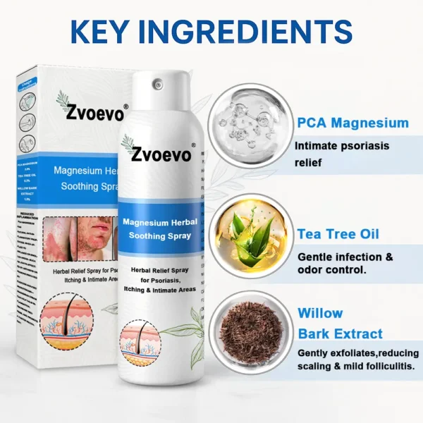 ✅Official Store: Zvoevo®Magnesium Herbal Spray⚕️FDA certified (Relief for Psoriasis and Eczema, Improvement of Bacterial Infections in the Genital Area, and Treatment of Acne and Dark Spots)