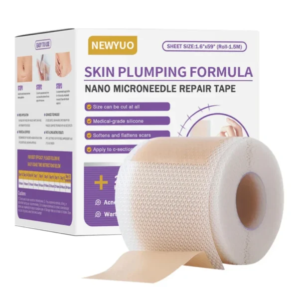 ✅Official Store |Newyuo® Skin plumping formula Nano Microneedle Repair Tape🏥(Treatment of old and new scars, reduction of surgical scars, stretch marks, keloids, acne, burns, warts, dermatomes and varicose veins)