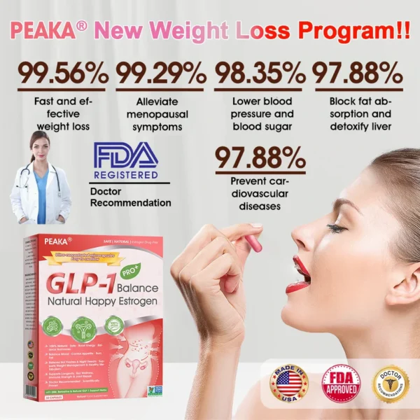 | 𝐎𝐟𝐟𝐢𝐜𝐢𝐚𝐥 USA Store | 🇺🇸 PEAKA® GLP-1 Natural Happy Estrogen Balance · Double-Layer Nanoliposome Microcapsules · Easy-to-Swallow for Middle-Aged & Older Adults (Once a day, 7-day results 💪 For obesity, diabetes, menopause relief, sleep, gut & joints)