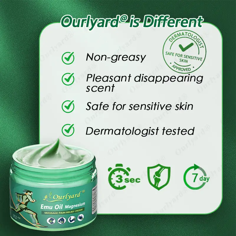Ourlyard® Advanced Magnesium & Emu Oil Massage Pain Relief Cream