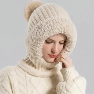 🧣 Women's Knit Beanie Hat Scarf Mask Set — Stay Warm & Stylish This Winter! ❄️