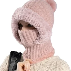 🧣 Women's Knit Beanie Hat Scarf Mask Set — Stay Warm & Stylish This Winter! ❄️