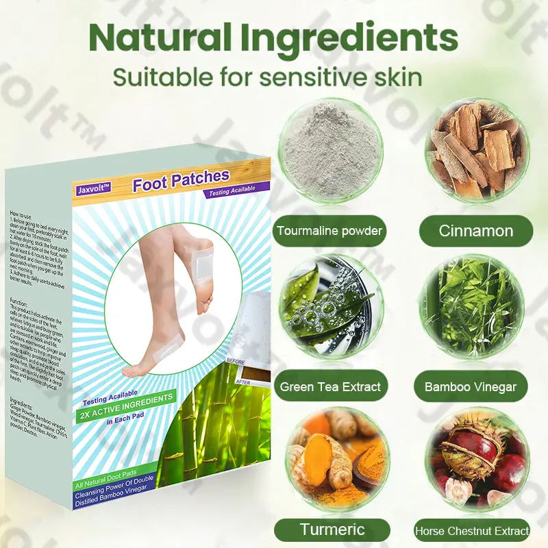 Jaxvolt® Natural Herbal Tourmaline Far Infrared Magnetic Therapy Foot Patches