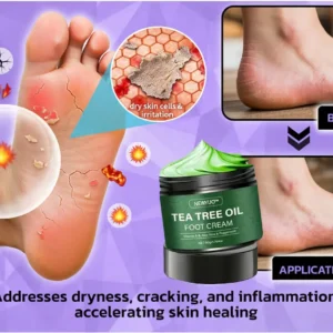 🎁 NEWYUO™ Limited-Time Offer 🎁 - Don't miss out!Tea Tree Oil Foot Cream (Repairs Dry Cracked Heels, Soothes Tired Feet, Eliminates Odor & Restores Soft Skin)