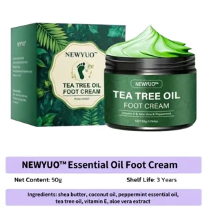 🎁 NEWYUO™ Limited-Time Offer 🎁 - Don't miss out!Tea Tree Oil Foot Cream (Repairs Dry Cracked Heels, Soothes Tired Feet, Eliminates Odor & Restores Soft Skin)