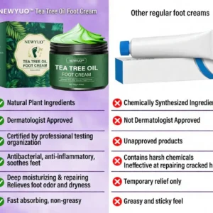 🎁 NEWYUO™ Limited-Time Offer 🎁 - Don't miss out!Tea Tree Oil Foot Cream (Repairs Dry Cracked Heels, Soothes Tired Feet, Eliminates Odor & Restores Soft Skin)